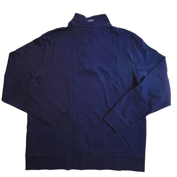 Vineyard Vines Sweater Womens Medium Navy Blue Quarter Zip Cotton Fall Pullover - Picture 9 of 12